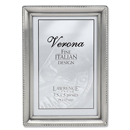Lawrence Frames Bead Border Design, 3.5x5, Pewter