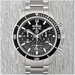 Montre chronographe à quartz Bulova Marine Star 'Série C' pour homme, marqueurs lumineux, cadran rotatif, 200M étanche, 45mm