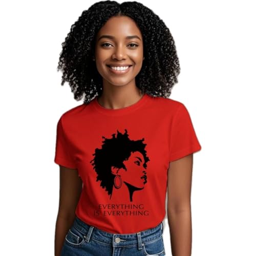 Black Girl Graphic - Melanin Afro Queen Magic Long Sleeve Black Girl Pride Gift Loose Pocket Oversize Tunic Dress
