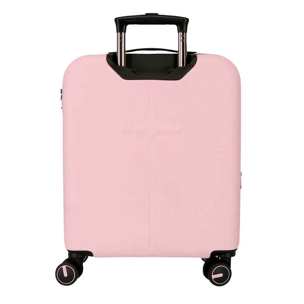 Pepe Jeans Montana Maleta de Cabina Rosa Claro 40x55x20 cm Rígida ABS Cierre TSA Integrado 37L 2,6kg 4 Ruedas Dobles Equipaje de Mano by Joumma Bags