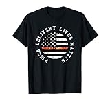 The Thin Pizza Line Distressed Blue Lives Matter T-Shirt