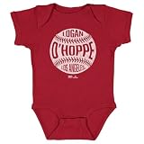 500 LEVEL Logan O'Hoppe Los Angeles A Vintage Baseball Kids Baby Onesie (Red, 12M)