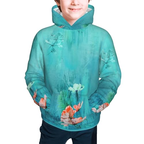 Flowers in Water Kid Hoodies Boys Sweatshirts Girls Pullover with Pocket3