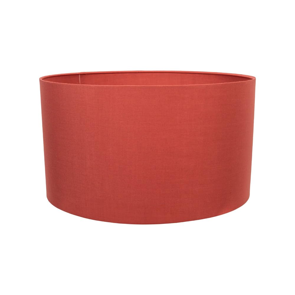 Valuelights Unisex Burnt Orange Reni Rust Red Fabric Easy Fit Drum Ceiling Lamp Shade In | Size: Medium