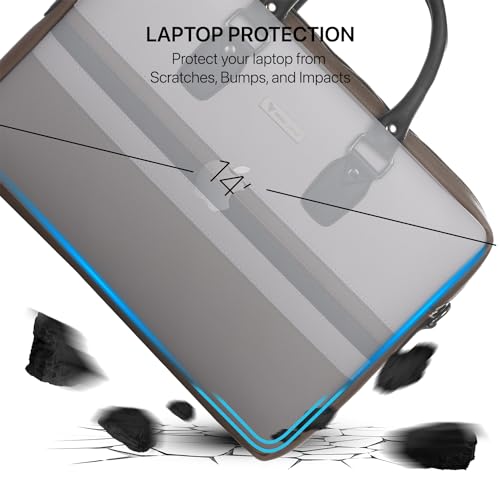 Image of Vaku Luxos MILAN 14 Inch Laptop Bag Leather Collection Messenger Organizer Shoulder Sling Office Bag for Men & Women With Adjustable Strap for Laptop and MacBook up to 14 inch