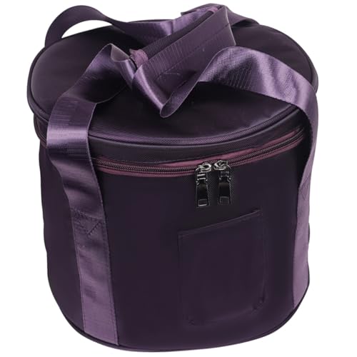 Bolsa de Carga para Cuencos Cantores de Cristal con Cremallera y Asa Morada de Poliéster y Algodón Resistente para Viajes