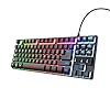 Trust Gaming TKL Keyboard with UK Layout GXT 833 Thado – Compact Tenkeyless Design (80 Percent), RGB, Multicolour LED lighting, Anti-Ghosting, USB Plug and Play, PC/Mac/Laptop [Amazon Exclusive]
