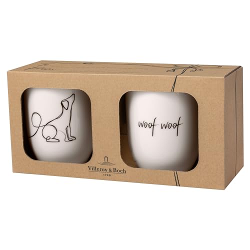 Villeroy & Boch - Statement Mug Set Dog 2 pcs, 280 ml, Premium Porcelain, White, White / Black, ca. 101 cm² - Image 4