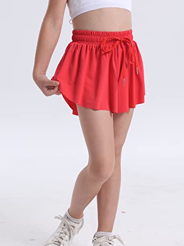 Image of Flowy Shorts for Teen Girls Athletic Running Youth Butterfly Shorts