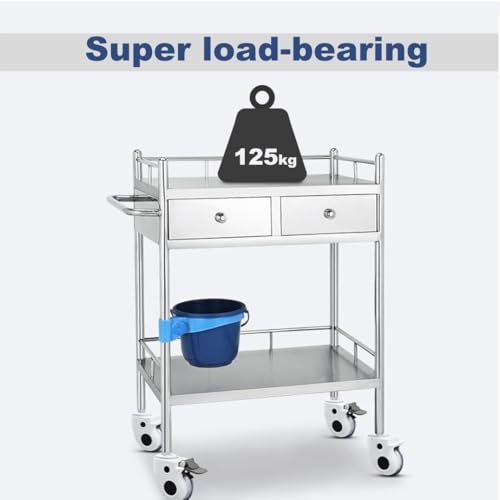 Carrello multiuso dell'acciaio inossidabile con il secchio della sporcizia per la ristorazione, la clinica e l'uso industriale