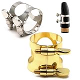 JTDER 2pcs Clarinet Ligature, Clarinet Mouthpiece Ligature B Flat with Adjustable Screws Clarinet Li