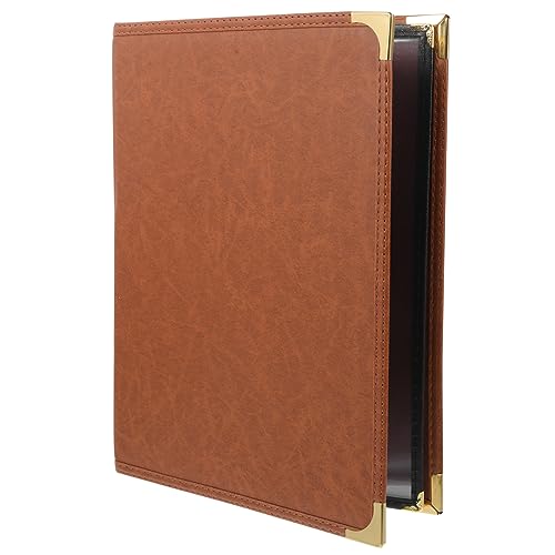 KICHOUSE Loose-Leaf Menu Cover Restaurant Menu Holder Menu Protection Menu Showcase Coffee Bar Accessories Binders PVC Menu Holder Restaurant Recipe Covers Menu Book Menu Folder Pu