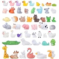 XREE 50 minifiguras de animales de resina, figuras de animales