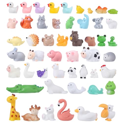 Fairy Garden Accessories, 50 Pcs Mini Resin Animals Miniature Figurines