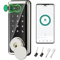 Sophia Keyless Entry Door Lock, Smart Auto Locks for Front Door & Key Fobs & Remote Control, Keypad Deadbolt Digital, Fingerprint Door Lock with Code, Cerraduras Inteligentes, IP68, Satin Nickel