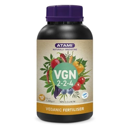 Atami - VGN 2-2-4 1 Liter - Veganer Dünger für das Wachstum mit chelatierten Spurenelementen und zusätzlichem Kalium - Natürlicher, organischer und ökologischer Dünger.