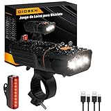 OIOSEN Luces para Bicicleta 1000 LM con Luz Trasera Recargable, Linterna de Seguridad a Prueba de Agua para Ciclismo y...