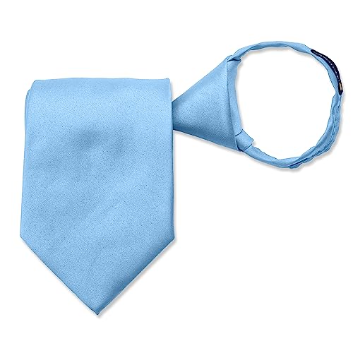 Image of boxed-gifts Umo Lorenzo Mens Zipper Ties Solid Color Pre Tied Polyester Neckties for Men and Women