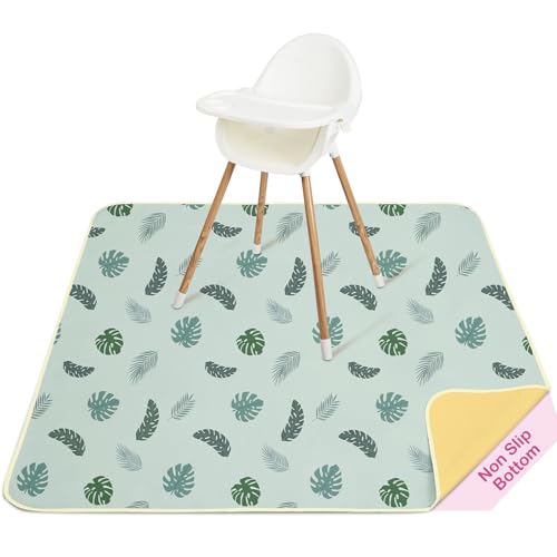 Hochstuhl Bodenmatte Spritzmatte Bodenschutzmatte für Baby,Waschbare Wasserdichter Rutschfester Spritzschutzmatte,Light Blue Tree,107x117cm Hochstuhl Bodenmatte Spritzmatte Bodenschutzmatte für Baby,Waschbare Wasserdichter Rutschfester Spritzschutzmatte,Light Blue Tree,107x117cm