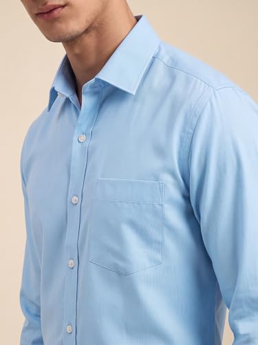 Image of Cozytton Men's Pure Cotton Solid Stylish Casual & Formal Wear Shirt | Stylish Regular Fit Full Sleeve Comfortable Office Party Trendy Shirt - Multi Color