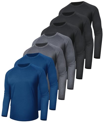 La mejor comparación de Ropa de Balonmano americano del mes. 47 Paquete de 7 camisetas de manga larga para hombre, de secado rápido, absorción de humedad, protección solar contra rayos ultravioleta y UPF, ideales para pesca, entrenamiento y...
