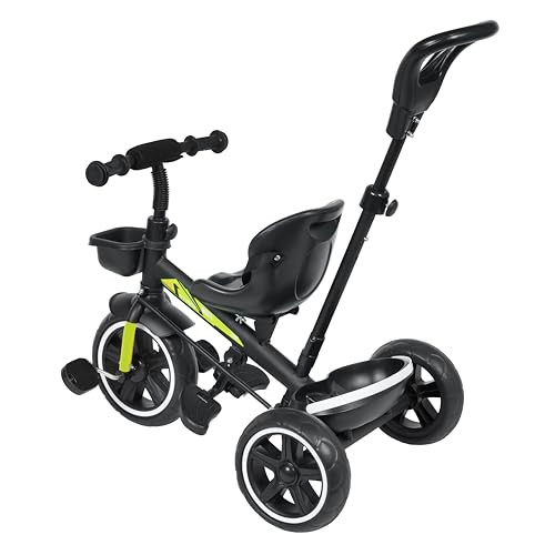 Image of Luusa Rx500 Kids Tricycle with Parental Control, Seat and seat Belt for Age Group 2+ Years Carrying Capacity Upto 25-KGS Proudly Made in India (Black)