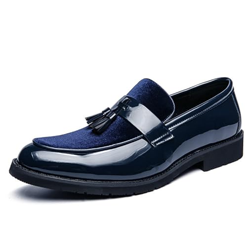 Men's Suede Chunky Heel Penny Loafers Classic Tassel Non-Slip Slip-On Business Wedding Formal Shoes Work Party Luxury Shoes