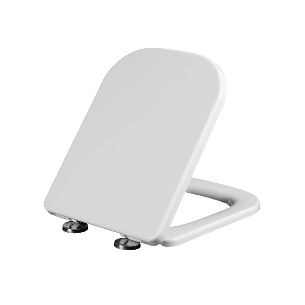 Deceleration mute toilet cover/home old-fashioned UF padded toilet cover/square universal toilet seat cover ring/hole distance adjustable easy to install (Color : A) (Color : A)
