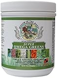 Super Omega Greens Complete Superfood Supplement with Greens, Vegetables, Flax, Fiber, Antioxidants, Enzymes, Probiotics, Vitamin C and Omega 3-7.9oz Powder