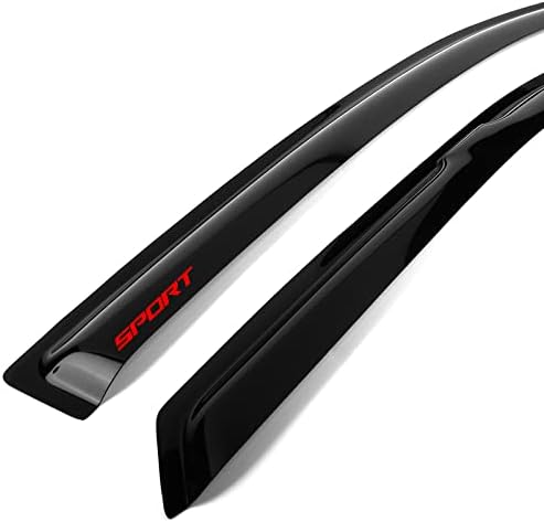EVPROXP Window Visor Rain Guard Shade Compatible with 94-97 Accord Coupe, Side Window Vent Deflector, Dark Smoke Tinted, JDM Tape On Style, Red Sport