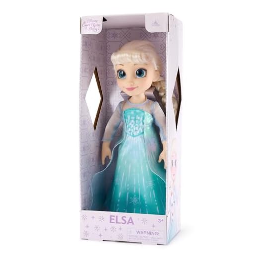 Disney Store Official Elsa Doll with Toy Hair Brush, Frozen, 40.5cm / 16", Once Upon a Story Collection, Age 3+