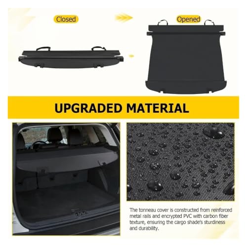 Cache-bagages rétractable pour Mazda CX-5 2017-2022 cache coffre noir - 4