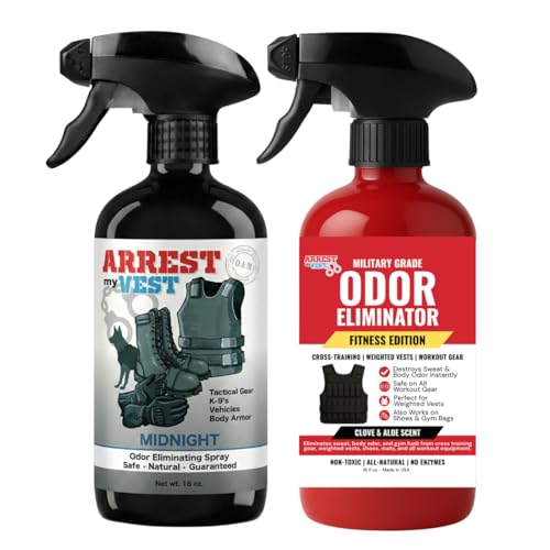 Arrest My Vest Odor Eliminator Spray Bundle, Original & Fitness, 16 oz