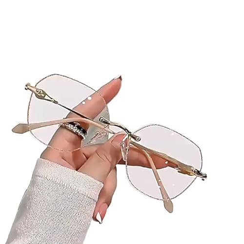 Catálogo de Monturas de gafas para Mujer al mejor precio. 44 Genérico Gafas De Presbicia De Moda para Mujer,Gafas De Lectura Sin Marco HD Y Luz Anti-Azul, Lentes De Lectura con Filtro De Luz Azul(Plata,2.5X)