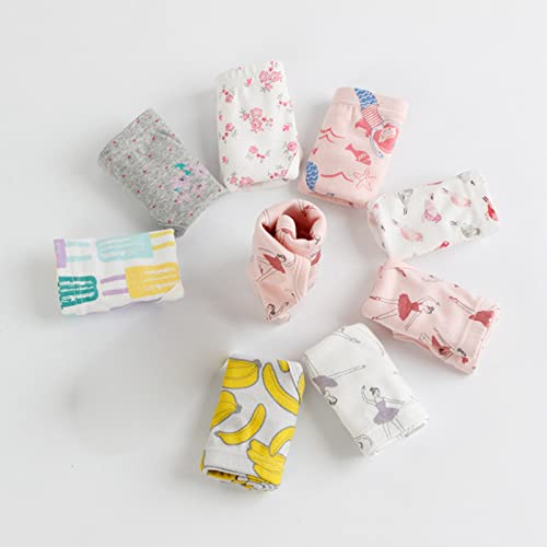 Little Girls' Cotton Panties Baby Toddler Cute Soft Underwear Kids Tagless Brief Multipack2