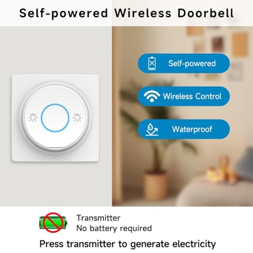 Interruptores inalámbricos autoalimentados RF433 de 30 metros 4