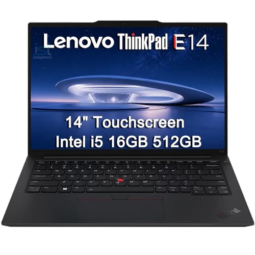 Image of Lenovo ThinkPad E14 Business Touchscreen Laptop (14 inch FHD+, Intel Core i5-1335U (> i7-1255U), 16GB RAM, 512GB SSD), Fingerprint Reader, 1080p Webcam, Backlit, Thunderbolt 4, Ethernet, Wi-Fi, Win 11 Pro