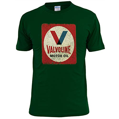 Unique Tees Valvoline Gasoline Vintage Motor Oil Camiseta para hombre Verde Verde Kelly M