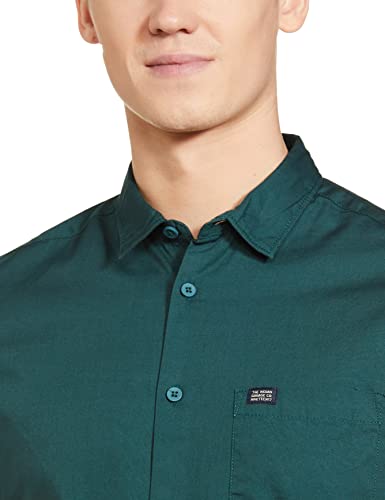 Image of The Indian Garage Co Men's Cotton Regular Fit Placement Print Half Sleeves Spread Collar Casual Shirt