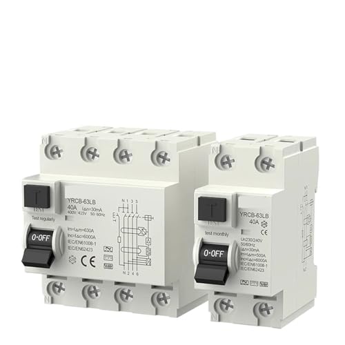 RCD Type B Disjoncteur différentiel 2P 40A 30mA Protection fuite de courant Rail Din
