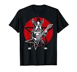 chitarra heavy metal boston terrier, amante del rock e dei cani maglietta
