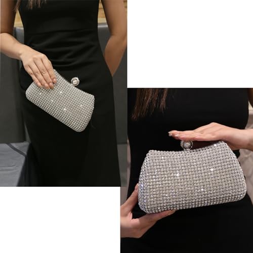 Image of Women's Sparkly Rhinestone Clutch Purse Evening Shoulder Bag