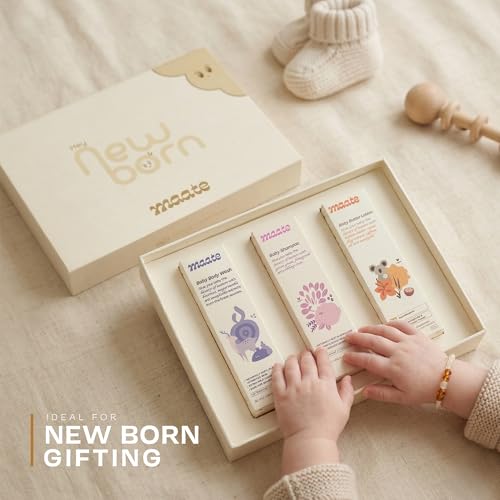 Image of Maate Baby Care Newborn Gift Set | Collection of All Baby Skin & Hair Care Needs | Baby Gift Set for New Born | Baby Kit | Pack of 3 | Baby Shampoo,Baby Body wash and Baby Body Lotion