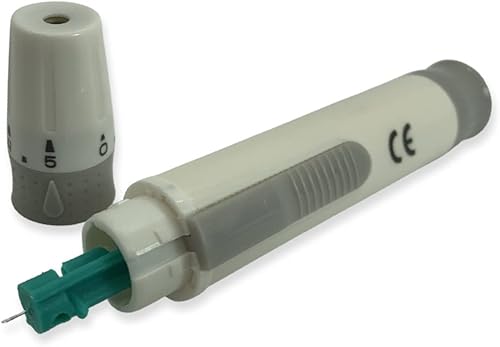 Miniatura 8 de One Step Dispositivo de punción y lancetas de calibre 100 x 23, bolígrafo de muestreo de sangre, 5 ajustes de profundidad, prueba de nivel de azúcar