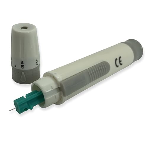 Miniatura 8 de One Step Dispositivo de punción y lancetas de calibre 100 x 23, bolígrafo de muestreo de sangre, 5 ajustes de profundidad, prueba de nivel de azúcar
