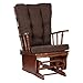 Totò Piccinni Poltrona Sedia a Dondolo TEXAS struttura in legno con Cuscini Oscillante (Marrone, Struttura Mogano)