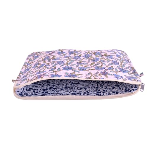 Housse ordinateur 15 pouces en coton contre les rayures étui matelassé violet et vert - 4