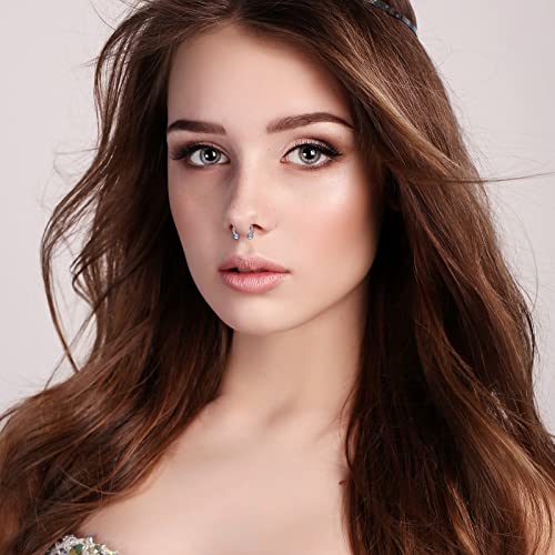 ONESING 53-80 Pcs Septum Rings 16g, Septum Rings for Women Septum Piercing Jewelry Horseshoe Nose Hoop Rings Lip Tragus Cartilage Earrings Stainless Steel Body jewelry 10mm4