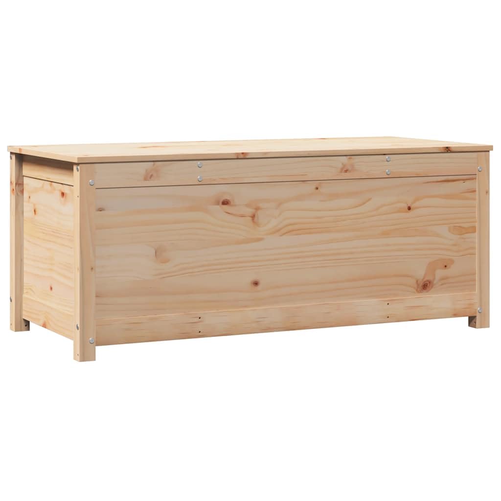 Coffre de rangement en bois de pin massif rustique avec vérin 110x50x45cm