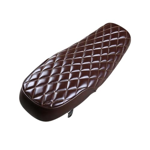 Asiento universal para moto estilo cafe racer de 63cm con cojin plano de cuero sintetico